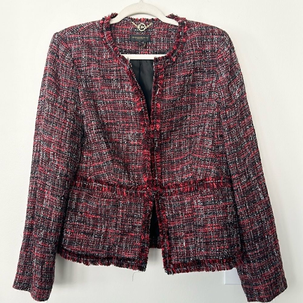 DONNA KARAN Tweed Pattern Evening Jacket 12